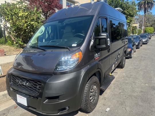 Front driver-side three-quarter view of campervan