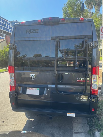 Rear of campervan