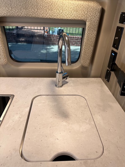 Sink with cover on