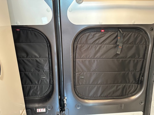 Rear windows with blackout shades from Wanderful