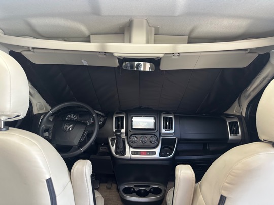 Windshield with blackout shade from Wanderful